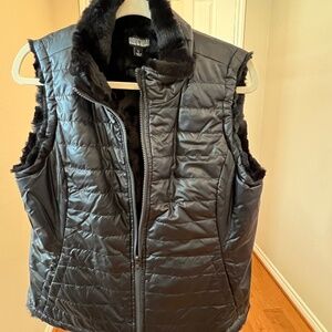 Nicole Miller Black Ladies Outerwear Vest, Size Large